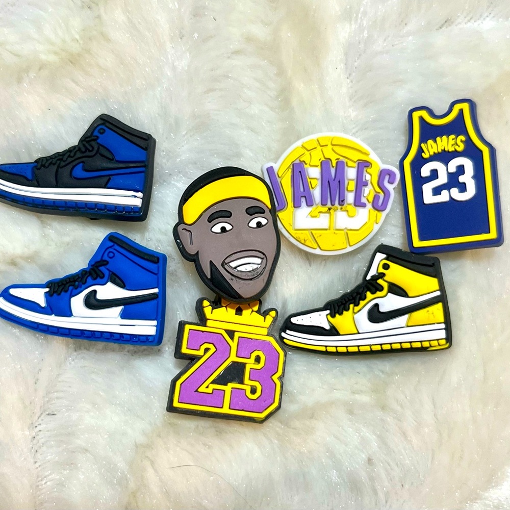 LeBron James LA Lakers Head Jersey Nike Shoes Basketball Jibbitz Charms Croc